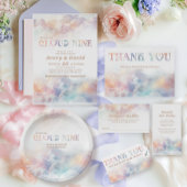 Het Cloud Nine Rainbow Fluffy Cloud Baby shower Bedankkaart