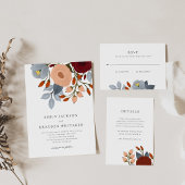 Dusty Blue Wildflower Save the Date Kaart