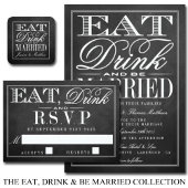 Eet, Drink en wees getrouwd Chalkboard Wedding Men Menu