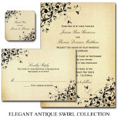 Elegant Antiek Swirls Wedding Papieren Bordje