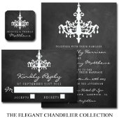 Elegant Chandelier Chalkboard Wedding Collectie Uitnodigingen Wikkel