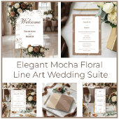 Elegante Mocha Monogram Uitnodiging Uitnodigingen Wikkel