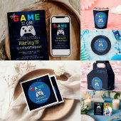 Het spel is uit! Aangepaste Foto Video Game Verjaa Kaart