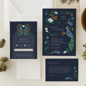 Elegante Art Deco bruiloft uitnodiging