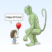 De uitnodiging voor de verjaardag van het meisje e