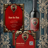 Het gotische hart van vuur en goud plaatskaartje