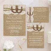 Het Collectie Kraft, Lace en Hoefijzer Wedding Save The Date