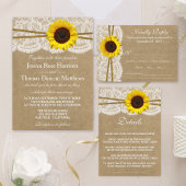 Rustic Sunflower Wedding Rehearsal Dinner Kaart