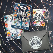 Tot de dood maken we deel skeletten gotische bruil rubberstempel