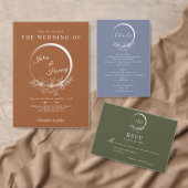 Minimale Bohemen Olive Green Wedding RSVP Kaart (Personaliseer de collectie van deze zelfstandige maker.)