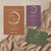 Minimale Bohemen Olive Green Wedding Menus Menu (Personaliseer de collectie van deze zelfstandige maker.)