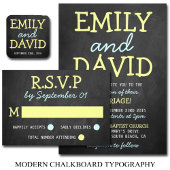 Modern Chalkboard Typography Wedding Labels
