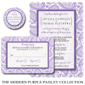 Het moderne Paisley Wedding Collectie - Paars Menu