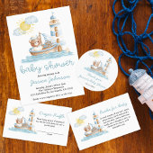 Nautisch Beer Waterverf Boat Baby shower Kaart