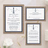 Het Nautical Lighthouse Burlap Wedding Collectie Aankondiging