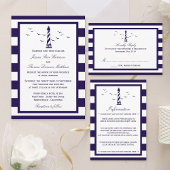 Het Nautical Lighthouse Wedding Collectie Informatiekaartje