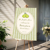 Perfect pair sage green stripe pear bridal shower papieren bordje