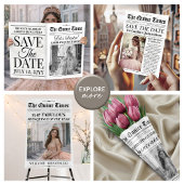 Quince Invite, Newspaper with Program, Quinceañera Kaart
