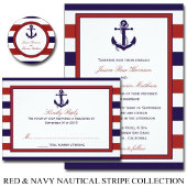 Het Collectie van het Rode en Navy Nautical Anchor Save The Date