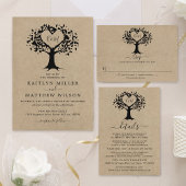Rustic Heart Tree Weddenfoto slaat de datum op Save The Date