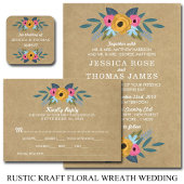 Het Collectie van de Rustic Kraft Floral Wreath We Programmakaart