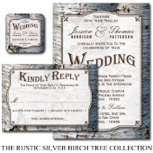 Het Collectie van de Rustic Silver Birch Tree Wedd Etiket