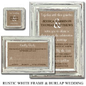 Het Rustic White Lijst & Burlap Wedding Collectie Informatiekaartje