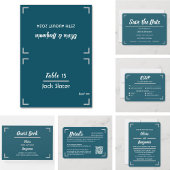 Eenvoudige Blauwgroen handgeschreven script bruilo Gastenboek