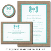 Turquoise Seahorse Burlap Beach Collectie