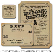 Het Victoriaans Steampunk Wedding Collectie Informatiekaartje