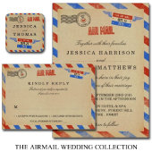 Het  Collectie van het Airmail Wedding Programmakaart