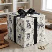 Schnauzer Vader Lichtblauw Elegant Vintage Stropdas