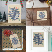 Whimsical Floral-kerstbanner Feestdagenkaart