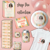 Dertig en Flirty Boho Roze Foto Verjaardagsfeest Ronde Button 7,6 Cm