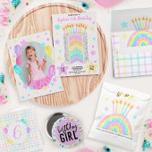 Rainbow Cake Verjaardagsfeestje Ronde Sticker