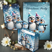 Drie schattige pinguïns feestdagenkaart