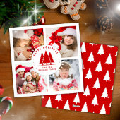 Prettige feestdagen Pijnbomen Country Christmas Cadeaulabel