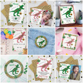 Drie-Rex Dinosaur 3rd Birthday Bedankkaart