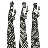 Three Wise Men Black & White Christmas Nativity Tri-Blend Shirt