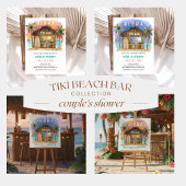 Tiki Beach Bar Tropical Sunset Zee Couples Shower Kaart
