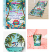 gepersonaliseerde tiki luau tropisch strand Uitnod Kaart