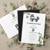 Til Death Gothic Heart Floral Skulls Bruiloft Kaart (Personaliseer deze collectie van deze onafhankelijke maker. Test)