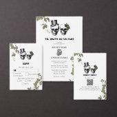 Gotische Hart Bloemen Skulls Trouwprogramma Handwaaier (Personaliseer de collectie van deze zelfstandige maker.)
