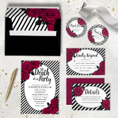 Gegevens over het elegante Roos Black Stripes Goth Informatiekaartje