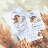 Boho Pampas Grass Terracotta Modern Retrun Adres Etiket