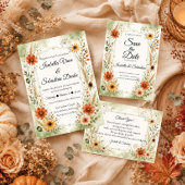 Tijdloze Herfsttuin Bloemige Bruiloft Save The Date