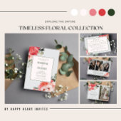 Tijdloze Bloemen Blush Red Greenery Classic Weddin Save The Date