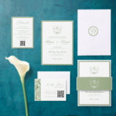 Elegant Sage Green Botanical Wedding Details Informatiekaartje (Personaliseer de collectie van deze zelfstandige maker.)