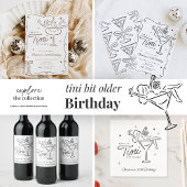 Tini beetje ouder grillige Martini verjaardag Wijn Etiket