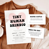 Modern Gender Neutraal Baby shower Luierloof Informatiekaartje